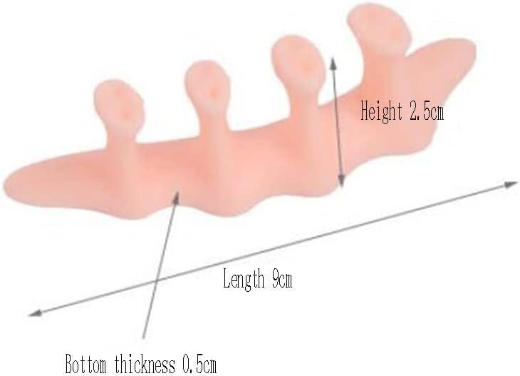 Gel Toe Separator, Four-Holes Separators for Curled Toes, Overlapping Toe, Blisters, Pain Relief from Friction Silicone Squeezing Avoiding Seprator