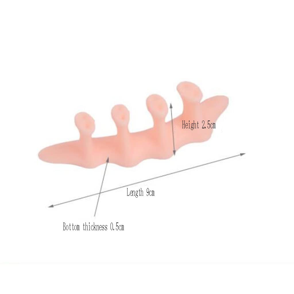 Separador de dedos de gel, separadores de cuatro agujeros para dedos de los pies curvados, dedos superpuestos, ampollas, alivio del dolor por fricción de silicona apretando evitando el separador
