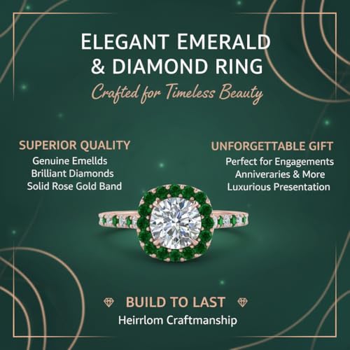 Image of Choose Your Gemstone Round Diamond CZ Square Halo Ring Rose Gold Plated Round Shape Petite Engagement Rings Matching Jewelry Wedding Jewelry Easy to Wear Gifts US Size 4 to 12