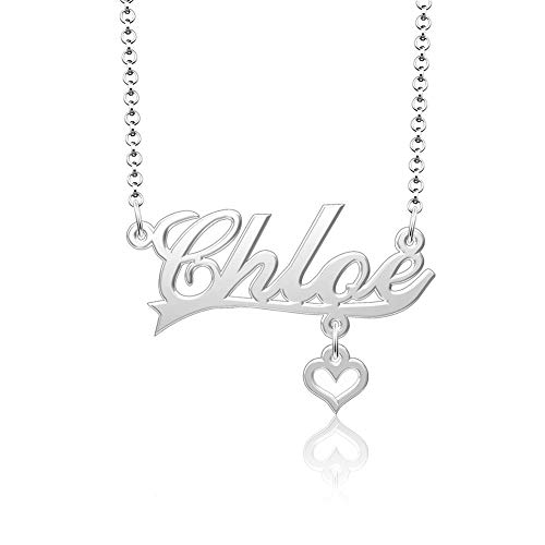 CharmSStory Sterling Silver Name Necklace Personalized Customized Pendant for Girls Boys Men Women