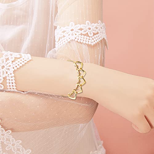 BAUMA AUTO Personalized Bracelets for Women with 2-8 Custom Names Heart Charms Promise Bangle Cuff Bracelets for Women Unique Jewelry for Wife Grandma Mother's Birthday Anniversary Christmas Gift4