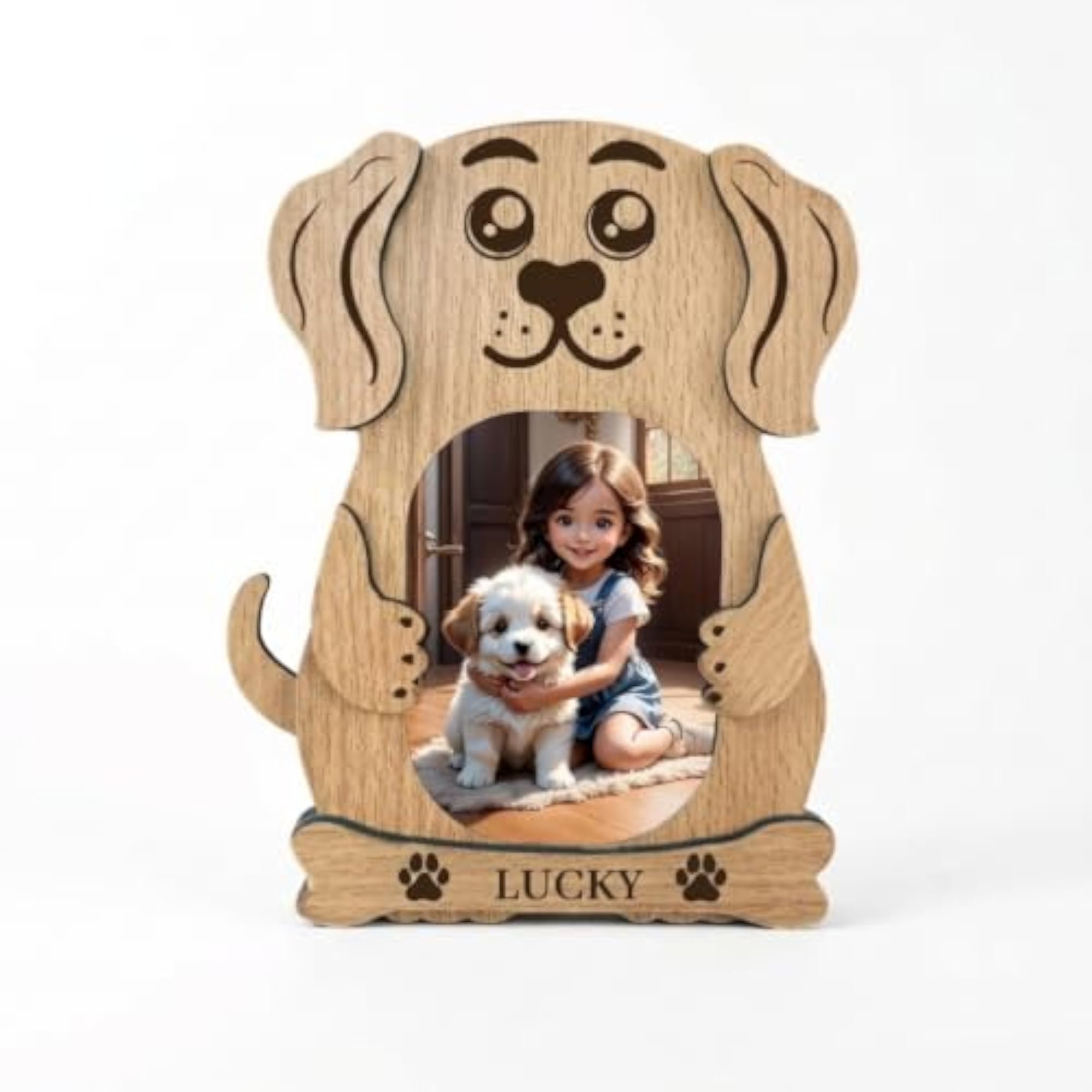 Personalized Wooden Dog Picture Frame