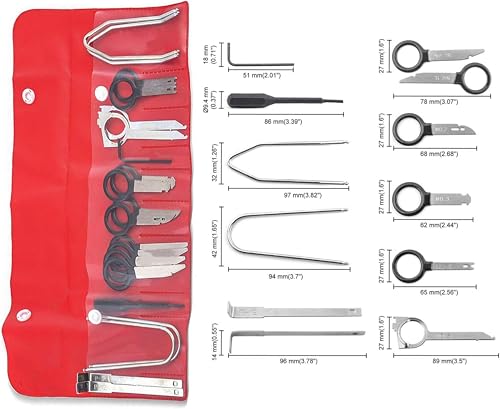 HFS (R) Professional Tooling Radio Removal Tool Kit Removal Keys Stereo Removal Tool Kit 20PCS