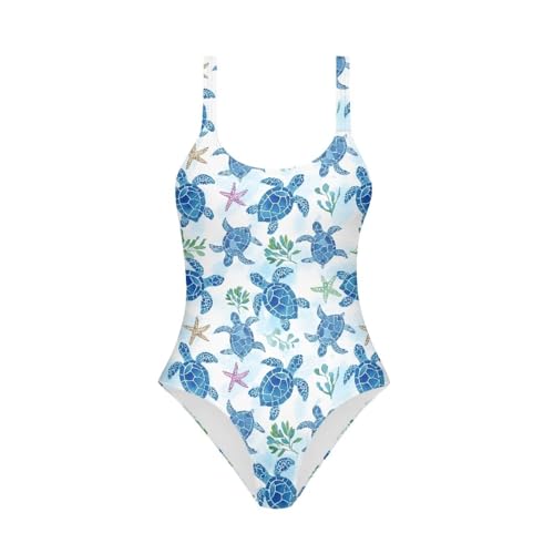 One Piece Bathing Suit for Teen Girls Comfy Crewneck Backless Bathing Suit