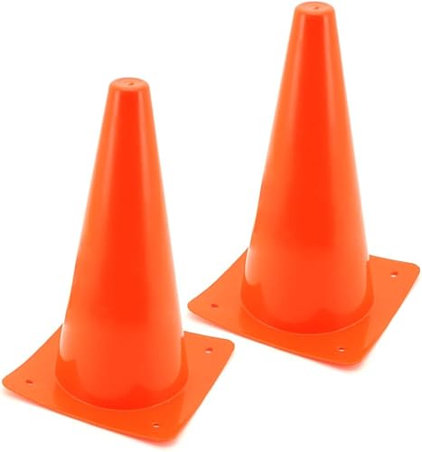2 Conos de seguridad de tráfico de 12 pulgadas, estacionamiento, construcción, carretera, emergencia, plástico multiusos de 12 pulgadas, automotriz,