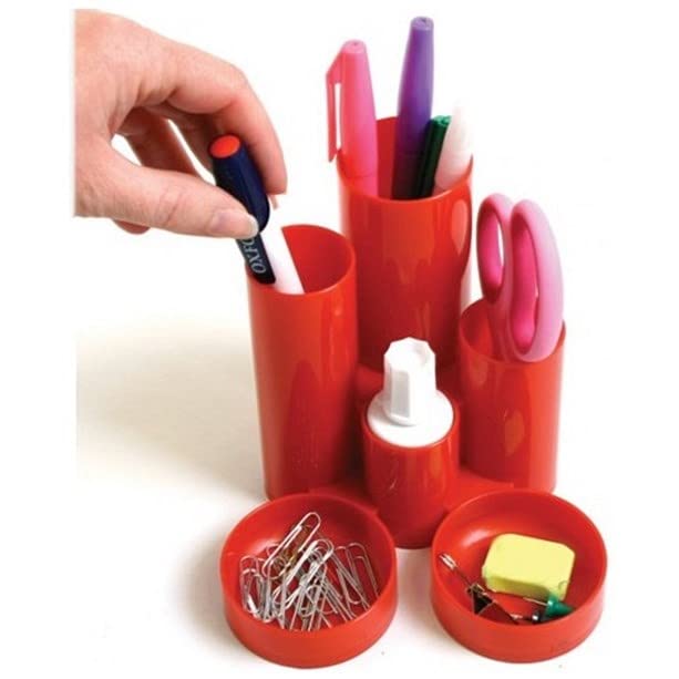 Q-Connect Desk Tidy Red (W130 x D130 x H105mm) - Image 2