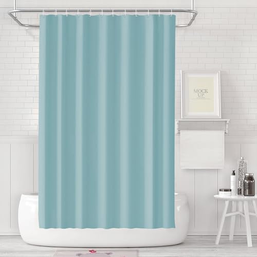 LUKDUNG 180x180 Badevorhang, Duschvorhang Anti-schimmel in Badezimmer, Vorhang für Badewanne Dusche aus Kunststoff Wasserdicht Waschbar, Waschbar PEVA Shower Curtain mit 12 Duschvorhangringe Seeblau