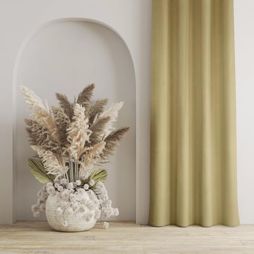 Image of LaVichitra 1 Piece Solid Premium Blackout Curtain - Thermal Insulated, 3 Layered, 100% Opaque Window - 5 feet, Light Beige
