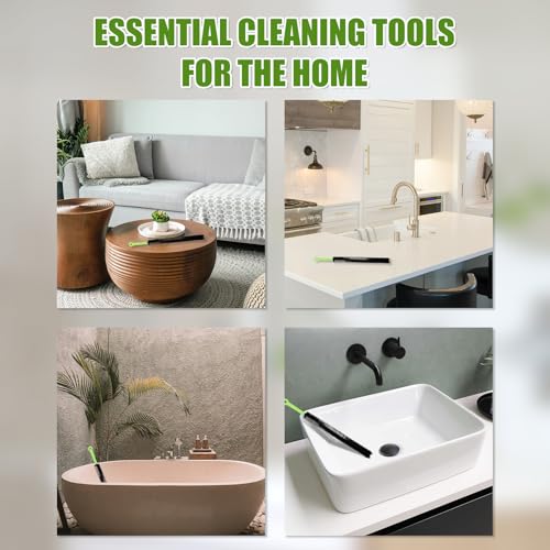 2 STK Abflussbürste, Abflussreiniger für Badezimmerwaschbecken Nylon Edelstahl Lange Rohrreiniger 43,5cm Lange Spülbeckenreinigungsbürste Flexible Lange Reinigungsbürste für Toilette