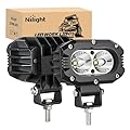 Nilight LED Pod Light 24W 4 Inch 2PCS White Flood Beam Driving Lights LED Pods IP67 Waterproof Auxiliary Offroad Lighting for Truck Tractor SUV ATV UTV Golf Cart Boat Motorcycle Dirt Bike