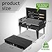 Outopee Portable Charcoal BBQ Grill, Foldable Barbecue Grill with Tool Hooks, Stainless Steel Charcoal Barbecues for Outdoor Camping, Picnic, Garden Party, Travel, 44×27×22 cm