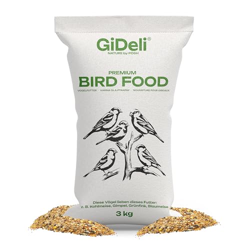 GiDeli Nourriture pour oiseaux sauvages toute l&rsquo;année 3 kg – Composition de qualité supérieure