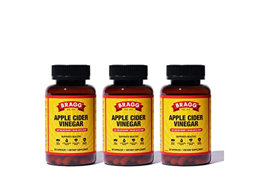 Bragg Apple Cider Vinegar Capsules - Vitamin D3 & Zinc - 750mg of Acetic Acid â€“ Immune & Weight Management Support - Non-GMO, Vegan, Gluten Free, No Sugar (3)