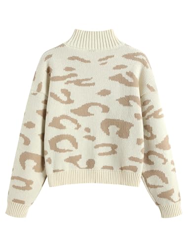 Image of ZAFUL Women's Cropped Turtleneck Sweater Lantern Sleeve Ribbed Knit Pullover Sweater Jumper