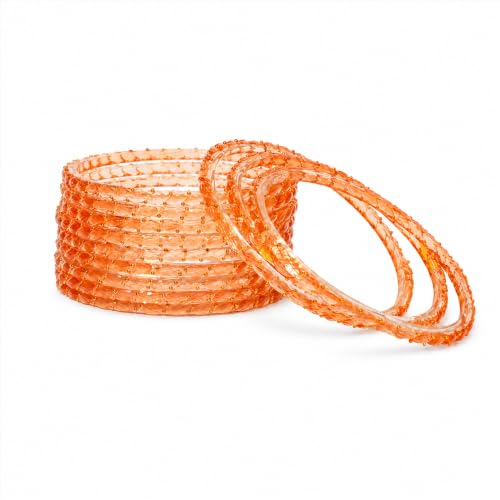 Image of Raindrop Crystal Glass Bangles, Pack of 12