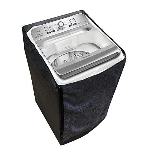 Capa Para Maquina De Lavar Panasonic 12 Kg 14 Kg 16 Kg Estampada Ziper Preta