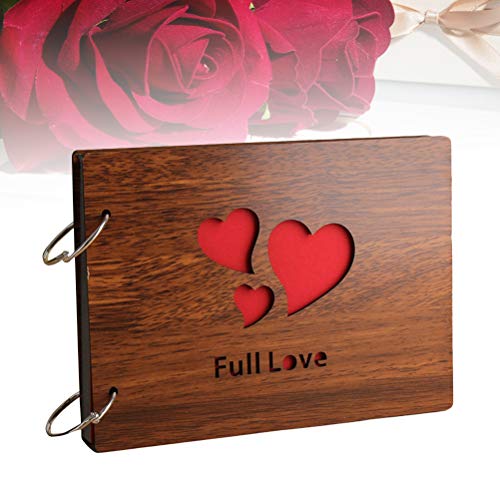 Álbum de fotos de scrapbook vazado de madeira da Vosarea para casamento de dia dos namorados, 20 cm