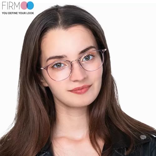 Image of Firmoo Blue Light Glasses, Vintage Overall Round Readers Lightweight Computer Eyewear Frame for Women Men
