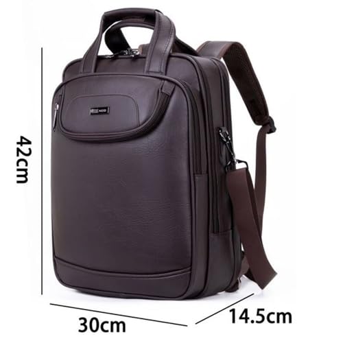 Mochila Couro Reforçada Executiva Grande Mochila para Notebook Trabalho Viagem Escola com Cabo de Aç