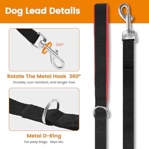 HAPPY HACHI Schleppleine für Hunde, 3m /5m /10m /15m /20m /25m /30m /33m Nylon Hundeleine mit Handschlaufe, Trainingsleine mit D-Karabiner,Lange Hundeleine,für Gehorsamkeitstraining (Schwarz, 10m)
