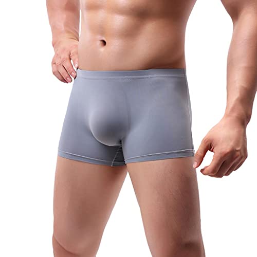 Dinnesis Calzoncillos bóxer sin costuras de seda de hielo, calzoncillos cómodos ropa interior que absorben el sudor y transpirables, pantalones cortos deportivos retro xxl calzoncillos cortos hombres