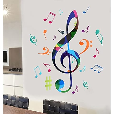 Colourful Music Note Wall Sticker Decal Cover