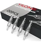 Tattoo Needles,YILONG 20pcs Upgrad Disposable Tattoo Cartridges,with Assorted Size Round Liner/Ro...