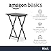 Amazon Basics Portable TV Dinner 4-Pack Rectangular Folding Tray Table with Storage Rack, Black, 15