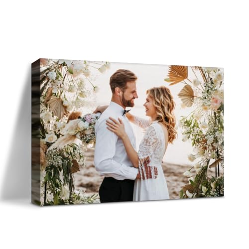 Ship Next Day Custom Canvas Prints with Your Photos (Framed 10x8) Customized Picture Gifts Photo Prints Personalized Canvas Pictures Wall Art Ideal for Home Decor