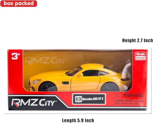 Modelo de coche RMZ City AMG GTS 1:36 amarillo miniatura 7