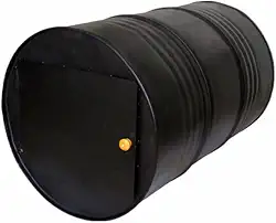 Forno Fogão a Lenha Tambor 200L Aço 02 Tabuleiro 80x55x55cm