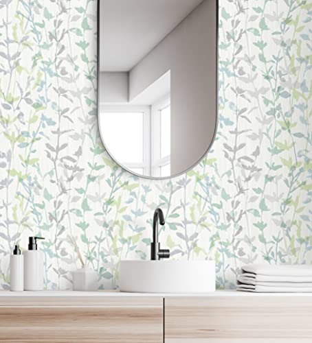 Papier peint vinyle lavable branches feuilles pour cuisine et bain - 7