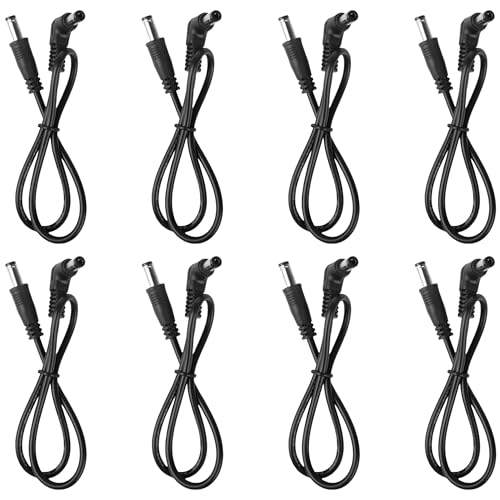 pigtone Guitar Pedal Power Cable, 9V/12V/18V DC Power Cord (8 Pack), 23in