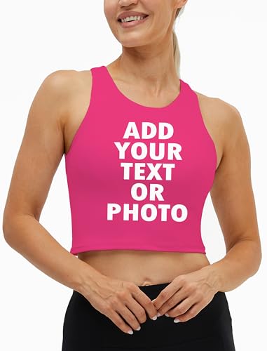 KDK Custom Women's Workout Tank Tops Add Your Own Design Picture Photo Text (US, Alpha, X-Small, Regular, Regular, Hot Pink)