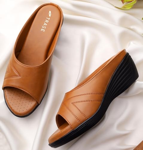 Image of TRASE Wedges for Women | Stylish Sandals for Woman | 2 Inch Wedge Heel Footwear | Ladies Office Wear