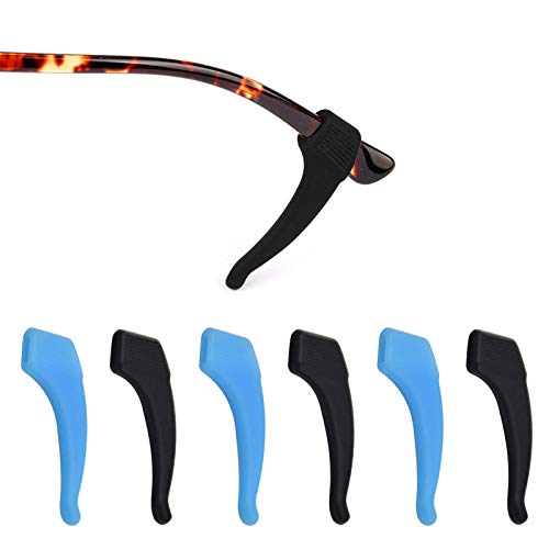 Mikihat 5 Paires Support Antidérapant pour Lunettes, Retenue de Lunettes, Crochet D'Oreille de Lunettes, Crochet D'oreille Antidérapant en Silicone pour Lunettes et Lunettes de Soleil(Noir et Bleu) - Image 8