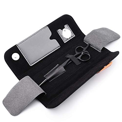 Ciseaux de coiffure 6 pouces anti fatigue cisaillement plat net noir
