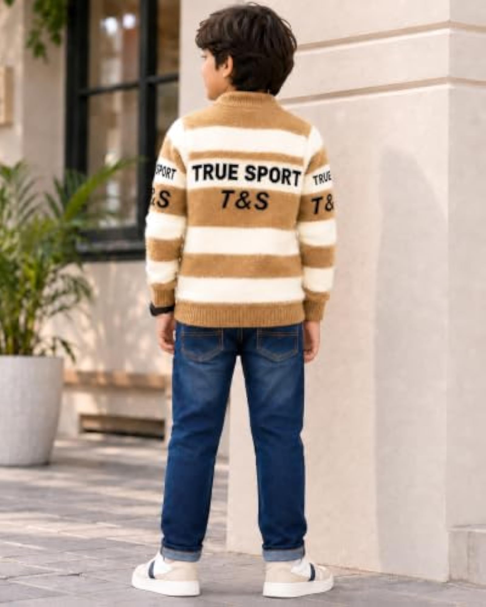 Regular Fit Winterwear Sweater for Kids, Multi-Coloured