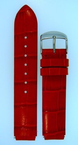 Fits Philip Stein Size 1 18mm Cherry Red Alligator Grain Leather Watchband with Spring Bars - by JP Leatherworks