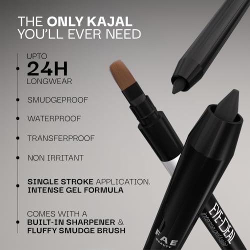 Image of FAE Beauty Eye-Deal Jewel Toned Metallic Purple Kajal | Waterproof & Smudgeproof | Intense Gel Long Wear | With Moringa & Calendula | Dermatologically Tested | Built-in Sharpener & Brush | Shade - Grape Sorbet