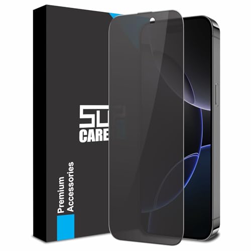 Image of SupCares Privacy Tempered Glass for iPhone 16 Pro (6.3 Inch) With Installation Kit | Military-Grade Gorilla Screen Protector | Edge to Edge Coverage | Black