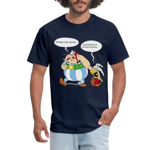 Spreadshirt Asterix & Obelix Speach Bubbles Men's T-Shirt Navy