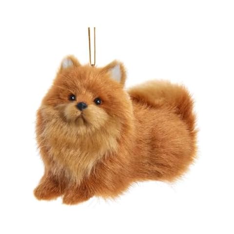 The Bridge Collection Pomeranian Dog Ornament - Furry Pomeranian Ornament for Holiday Decor - Animal Christmas Tree Ornament - Pet Ornaments for Dog Lovers Cover