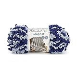 Bernat Alize Blanket-EZ Graph it Navy/Blue Fog Pack of 6.4oz/180g-Polyester-6 Super Bulky-15 Yards-Knitting/Crochet Yarn, 2 Foot
