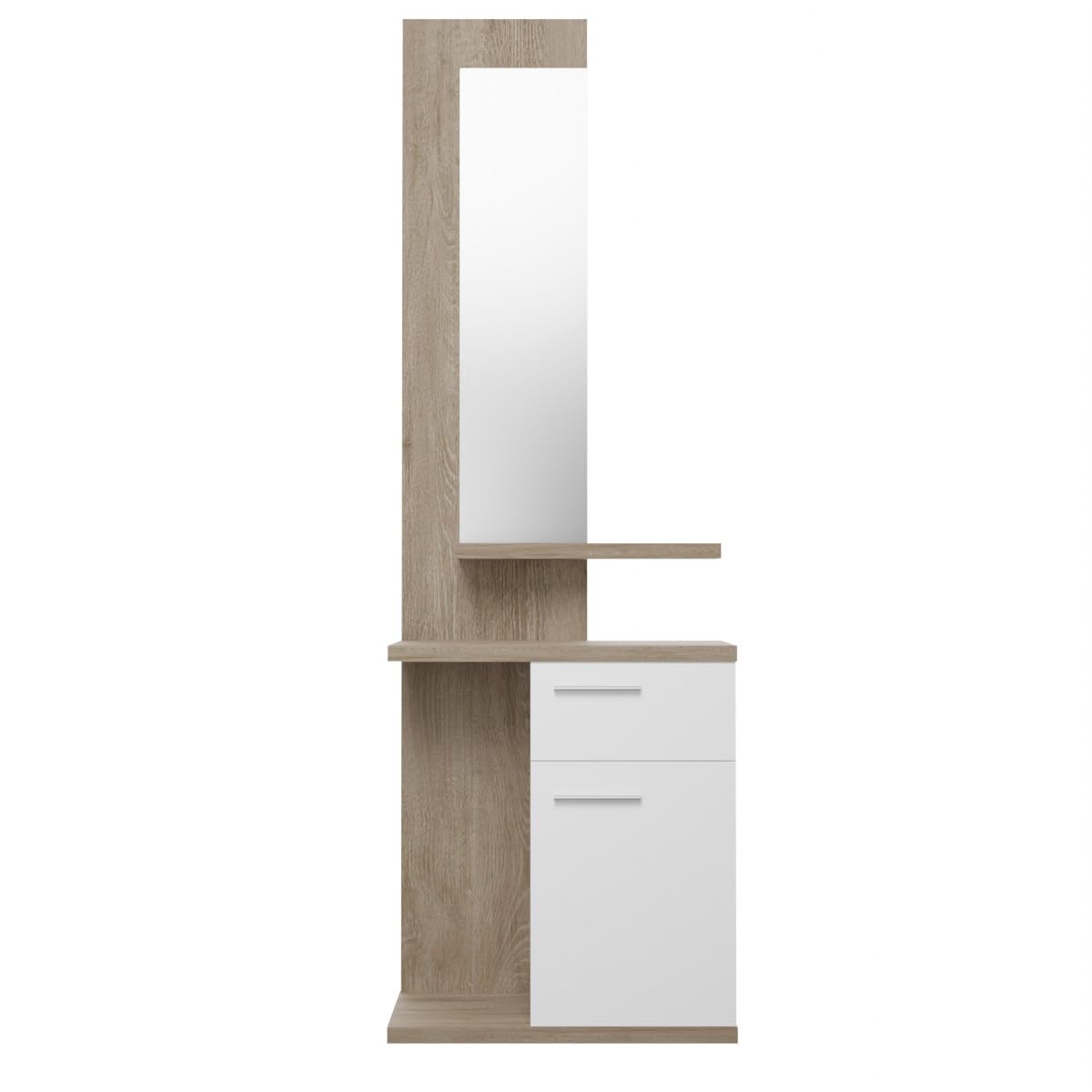 Homey - Mueble Recibidor Vertical, Modelo Renata, Práctico y Funcional, Color Blanco, Medidas: 60,5 cm Largo x 28 cm Fondo x 186,5 cm Alto