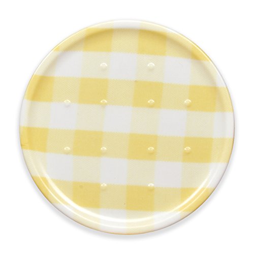 TATSU-CRAFT(タツクラフト) コースター ミルキー チェック イエロー 食洗機対応 おしゃれ 可愛い プラスチック インテリア 茶たく 茶托 コースター 兼用 来客用 防水 撥水 業務用 カフェ ホテル レストラン 旅館 日本製