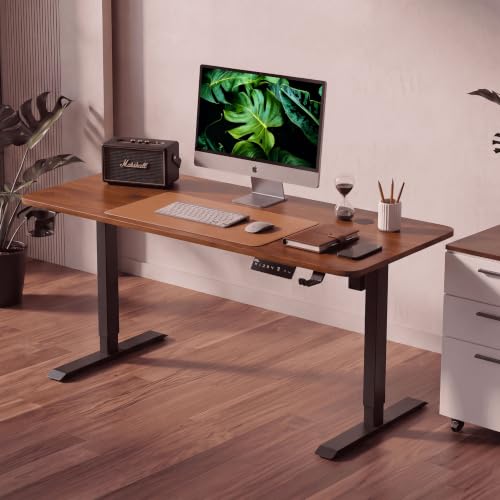 Image of V ONE Electric Standing Desk with One-Piece Solid Top | Heavy Duty Height Adjustable Computer Desk | 3 Memory Preset | 5 Year Warranty | for Home Office (Grenade Pine, 120 * 60 CM)