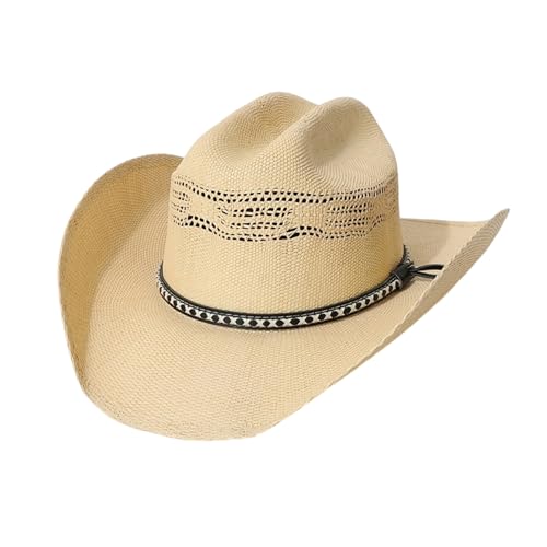 GRABAGECAN White Western Panama Denims Hat Breathable Comfortable Unisex Fashion Accessory for Outdoor Activity
