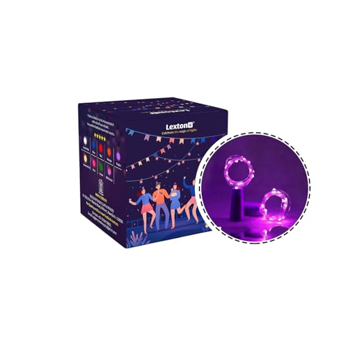 Image of Lexton Cork Light | Bottle Light | Copper String Light | Cork String Light | for Valentine's Day, Room decor, Birthdays, Party,Diwali | Pack of 1, Purple