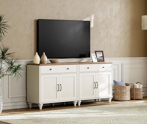 Wampat W01F3092C-BS Wamapt Buffet Cabinet With 4 Doors And 2 Drawers, Large Coffee Bar Tables Wood Kitchen Storage Cabinets With Storage Cabinets, Modern Farmhouse Sideboard Credenza thumb #4